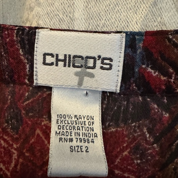 Chico's Multicolor Patterned Blouse - Picture 2 of 5